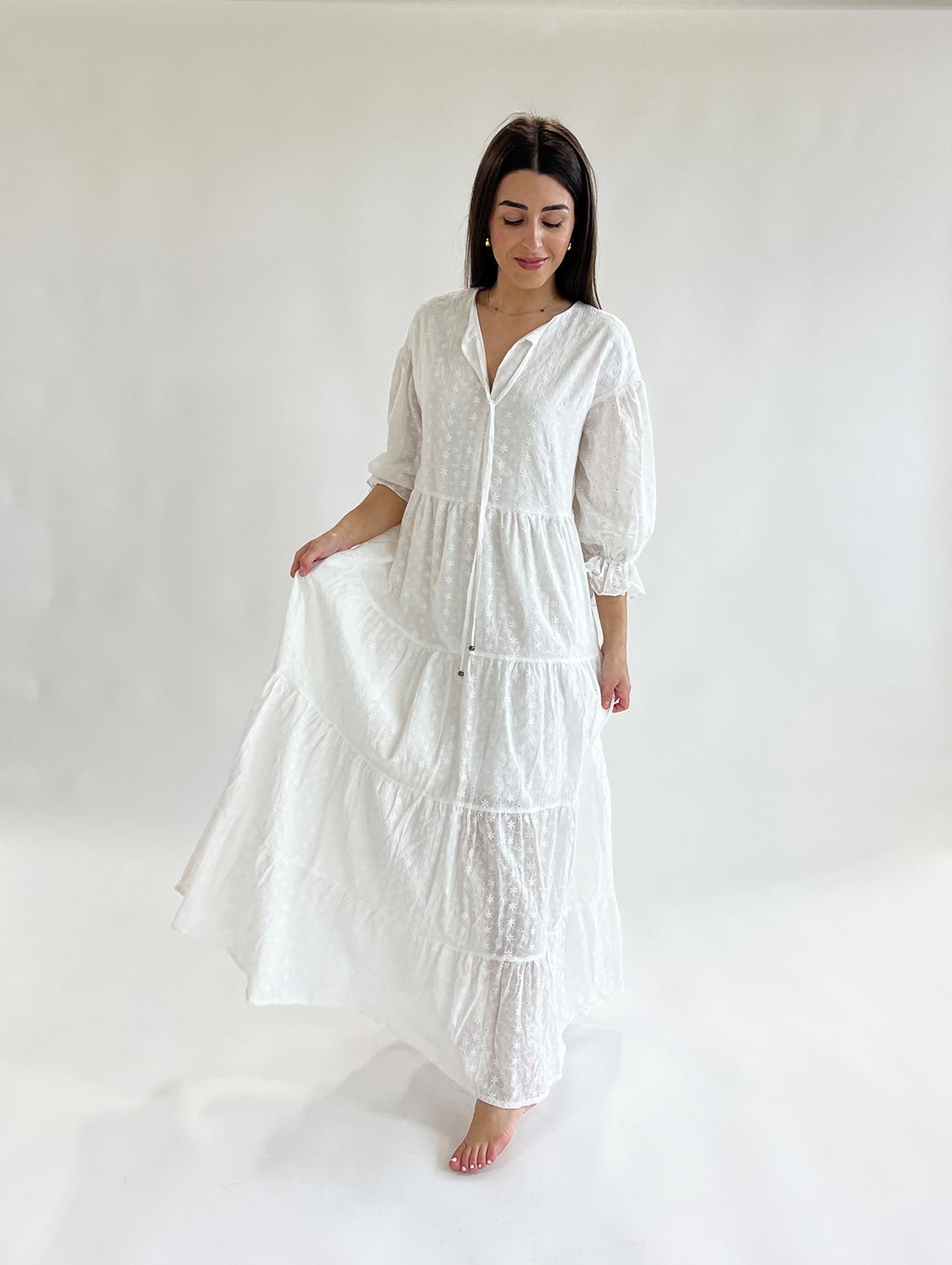 Marley maxi cotton eyelet dress