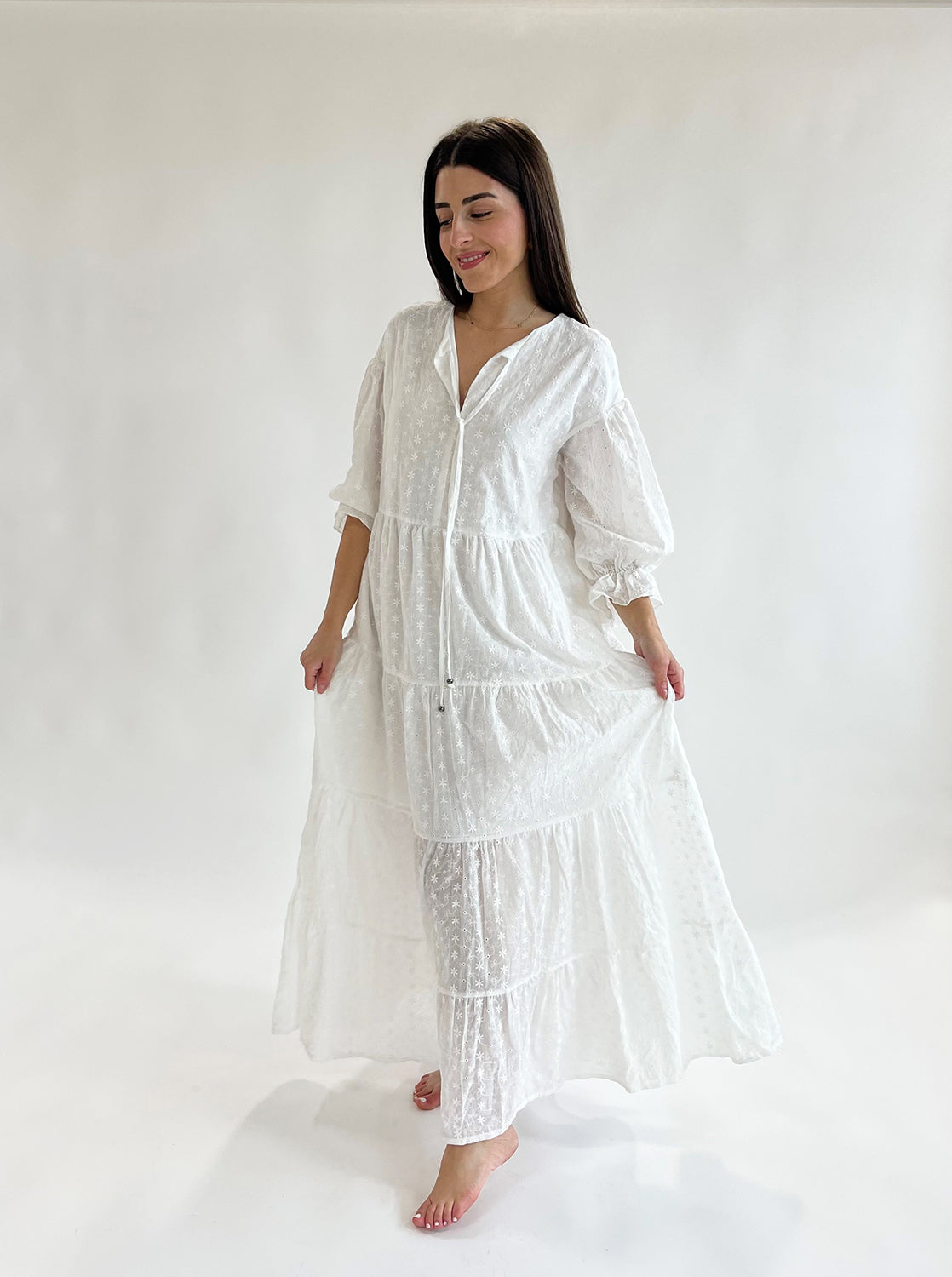 Marley maxi cotton eyelet dress