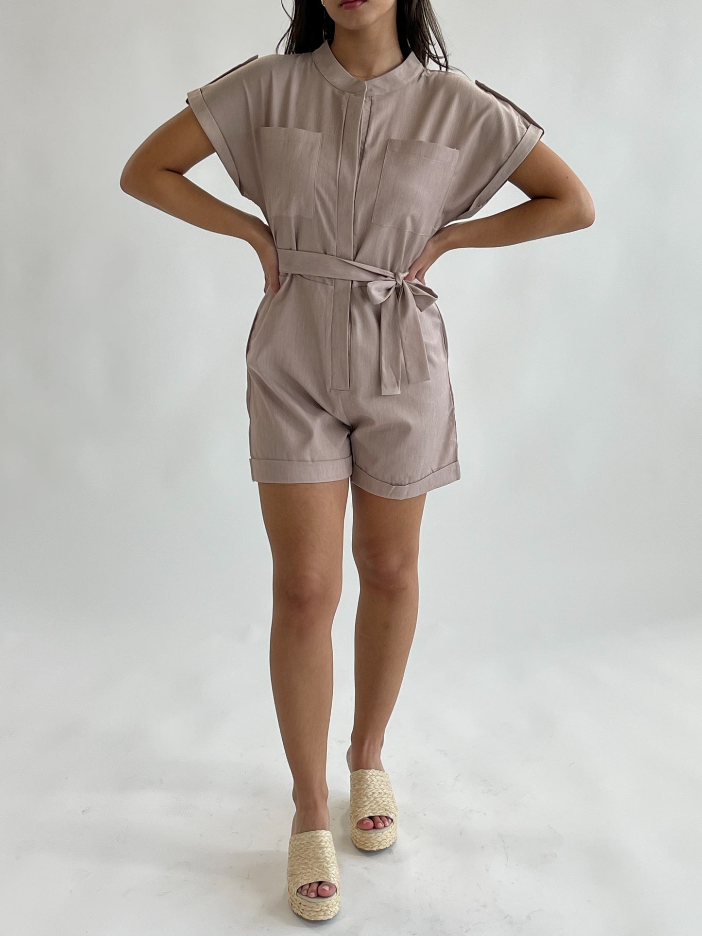 Skyler belted romper